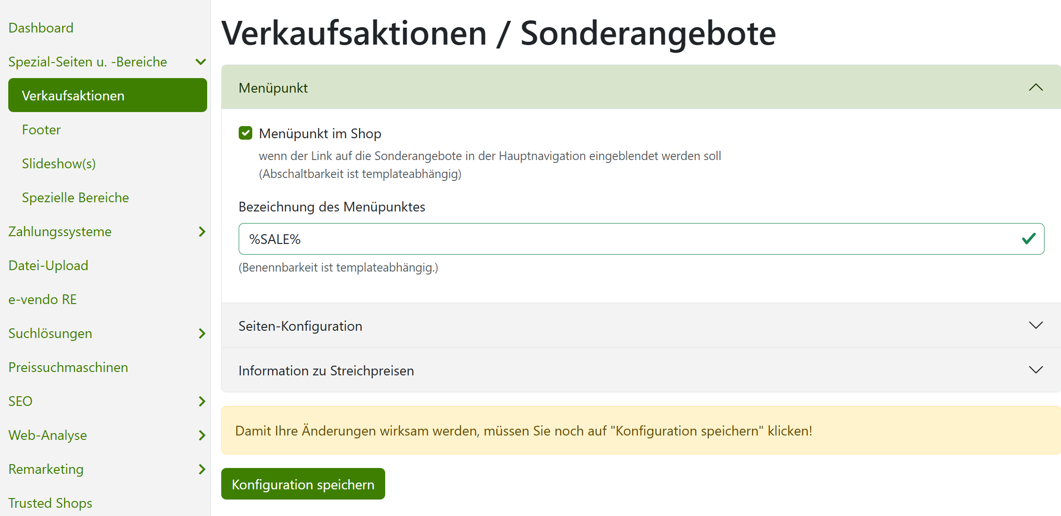 Menüpunkt