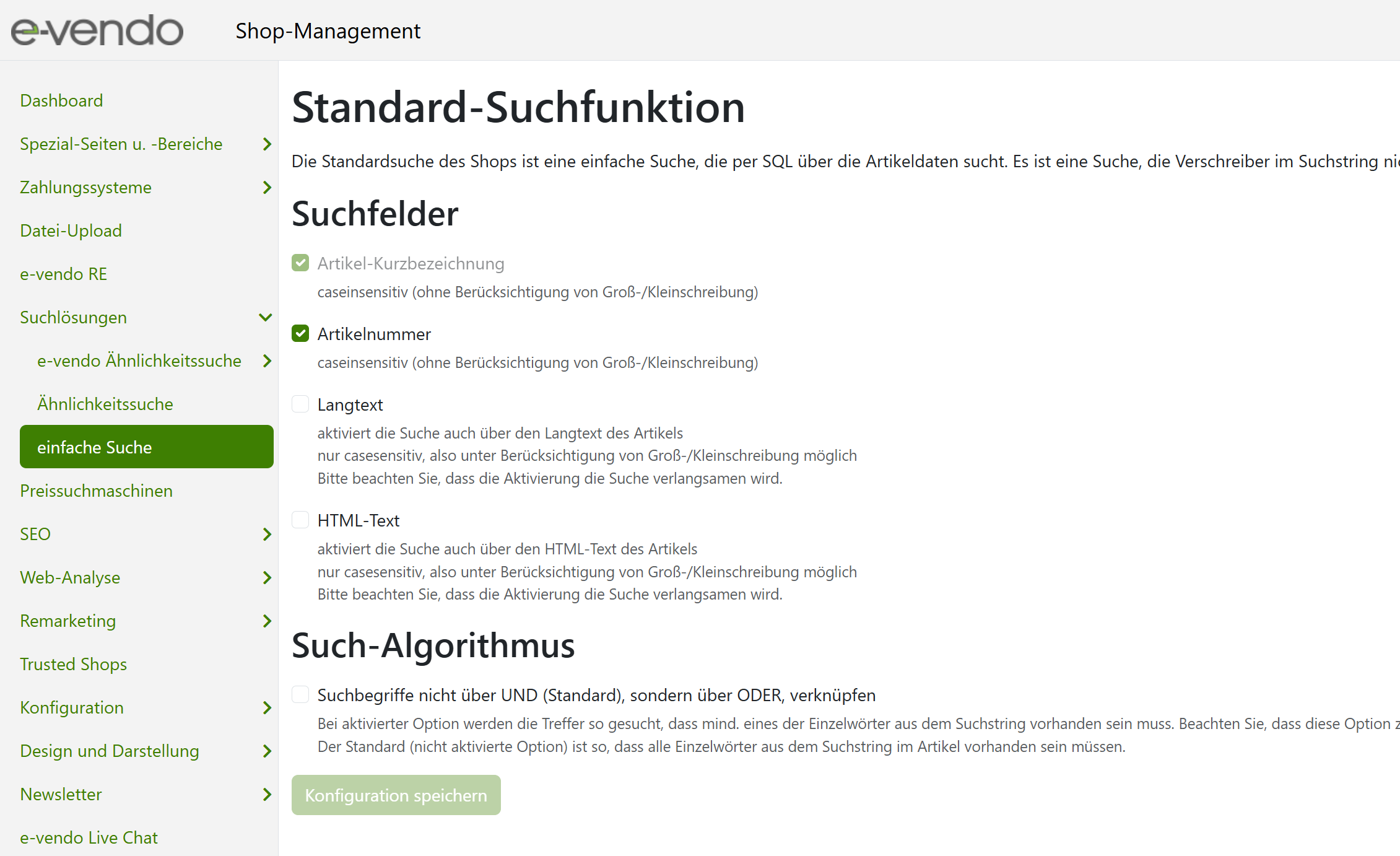 Einfache Suche