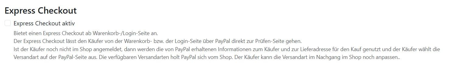 Express Checkout